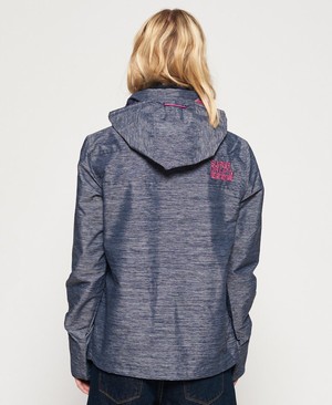 Superdry Tech Hooded Pop Cipzár SD-Windcheater Női Kabát Sötétkék/Rózsaszín | TAPGR6724